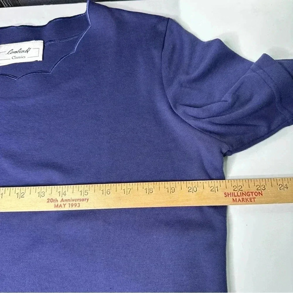 Lombardi Womens Top Large Blue Short Sleeved - Picture 7 of 8